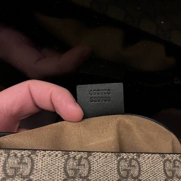 GG Supreme Monogram Calfskin Medium Padlock Shoulder Bag Beige Black Cuir - Picture 8 of 8